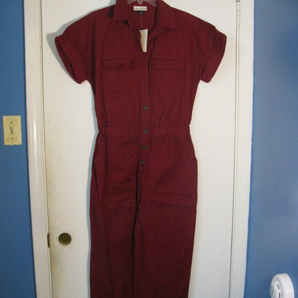 Universal Thread Pants - Universal Threads Jumpsuit Size 4 NWT $40 Red Pockets Button Up Cropped